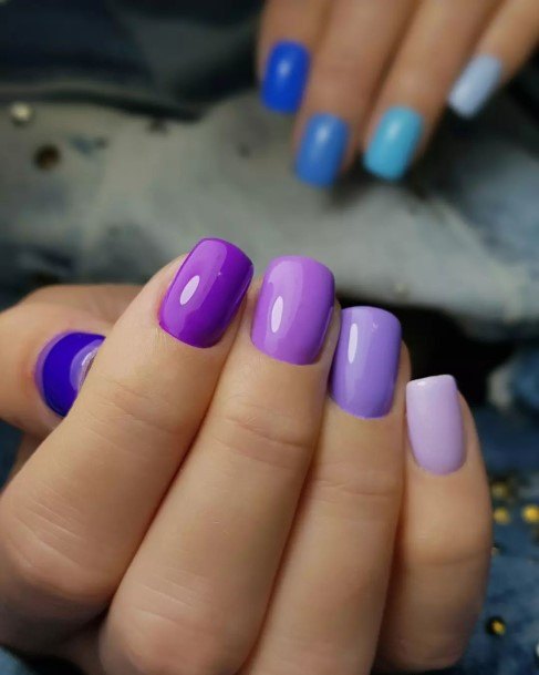 Luscious Designs Womens Purple Ombre Nail Ideas