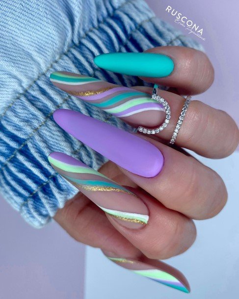 Luscious Designs Womens Purple Summer Nail Ideas