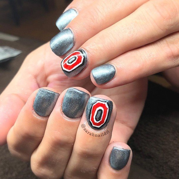 Luscious Designs Womens Red And Grey Nail Ideas