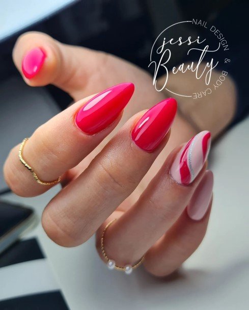 Luscious Designs Womens Red And Nude Nail Ideas