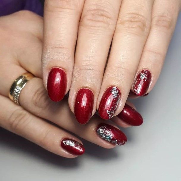 Luscious Designs Womens Red And Silver Nail Ideas
