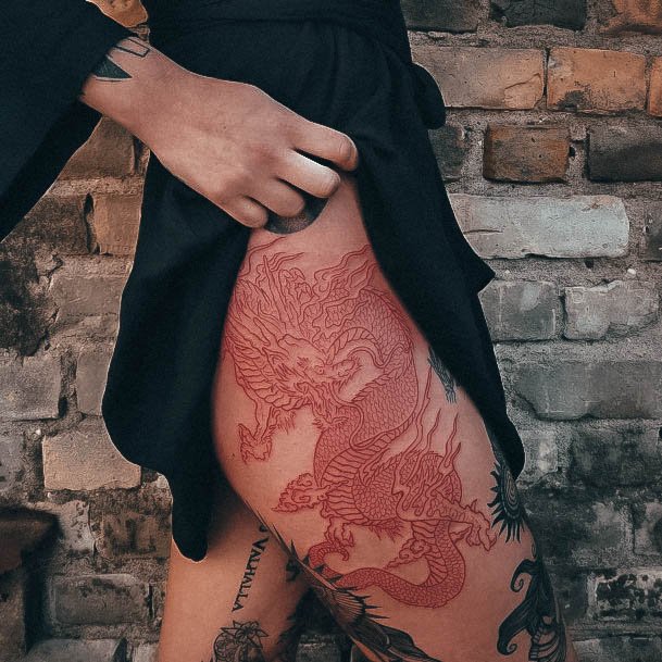 Luscious Designs Womens Red Dragon Tattoo Ideas