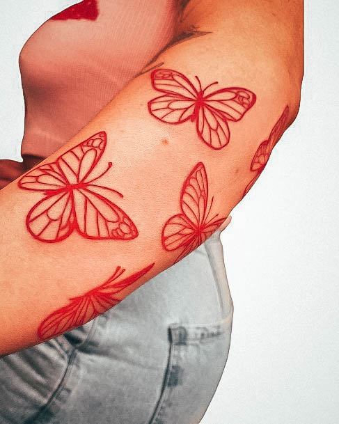 Luscious Designs Womens Red Ink Tattoo Ideas