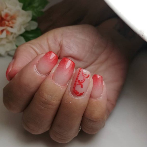 Luscious Designs Womens Red Ombre Nail Ideas