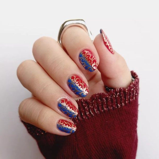 Luscious Designs Womens Red White And Blue Nail Ideas