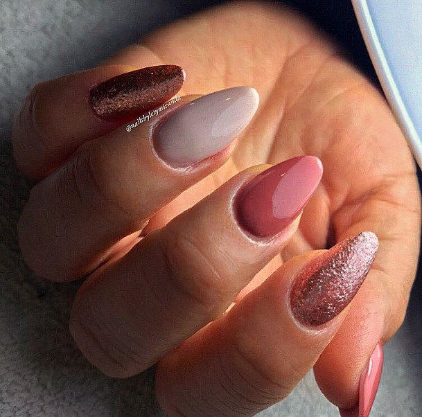 Luscious Designs Womens Rose Gold Nail Ideas