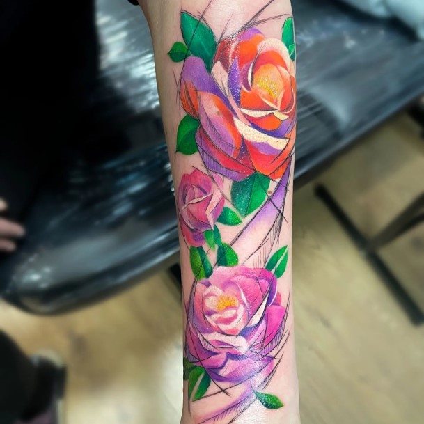 Luscious Designs Womens Rose Sleeve Tattoo Ideas