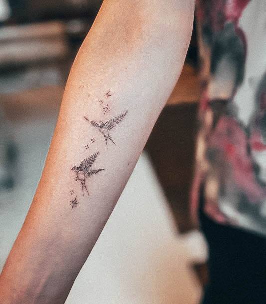 Luscious Designs Womens Small Sparrow Tattoo Ideas