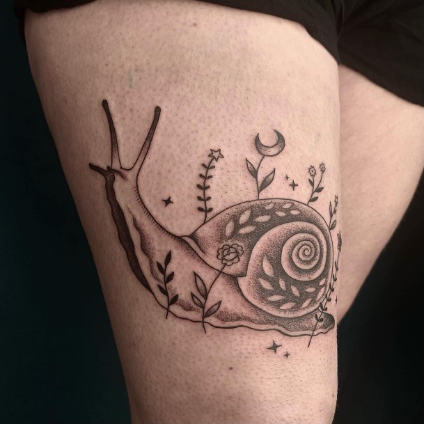 Luscious Designs Womens Snail Tattoo Ideas