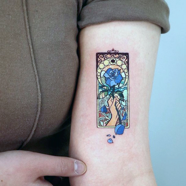 Luscious Designs Womens Stained Glass Tattoo Ideas