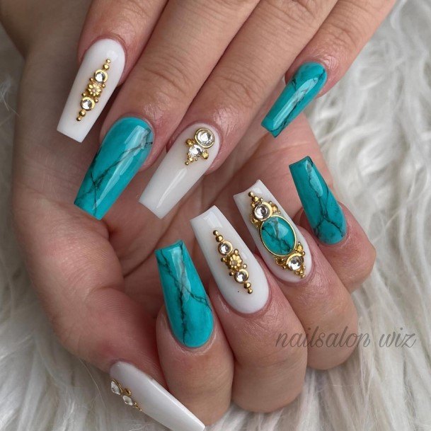 Luscious Designs Womens Turquoise Ombre Nail Ideas