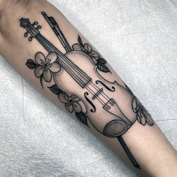 Luscious Designs Womens Violin Tattoo Ideas