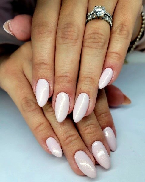 Luscious Designs Womens White Almond Shaped Nail Ideas