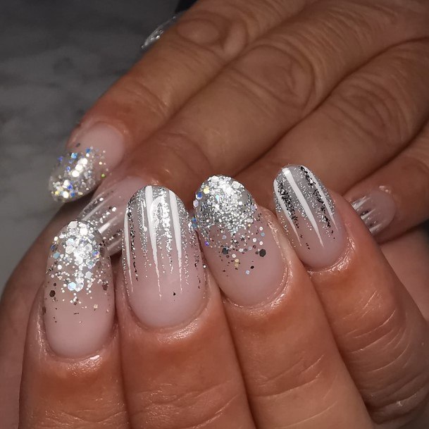 Luscious Designs Womens White And Silver Nail Ideas