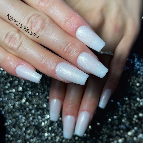 Luscious Designs Womens White Square Nail Ideas