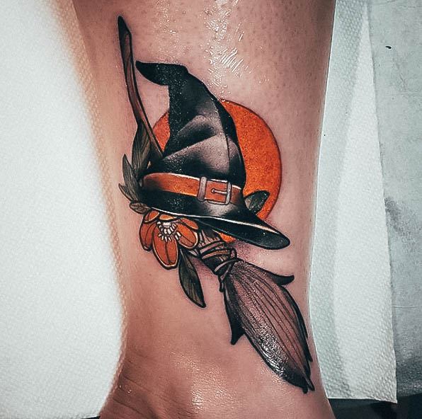 Luscious Designs Womens Witch Hat Tattoo Ideas