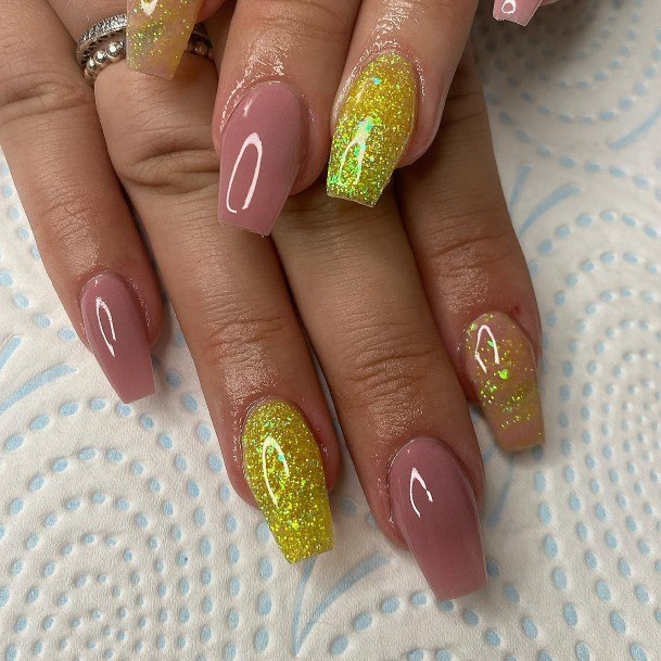 Luscious Designs Womens Yellow And Pink Nail Ideas