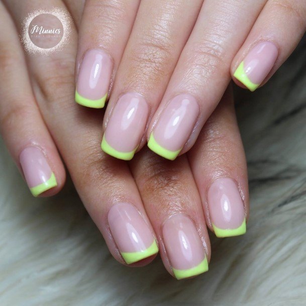 Luscious Designs Womens Yellow French Tip Nail Ideas