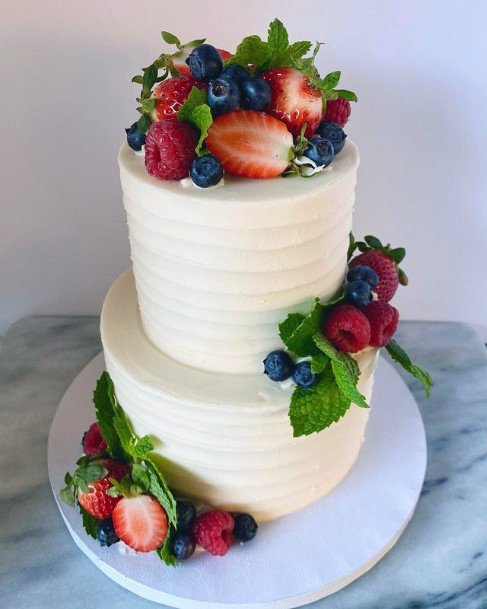 Luscious Fruity Rustic Wedding Cake