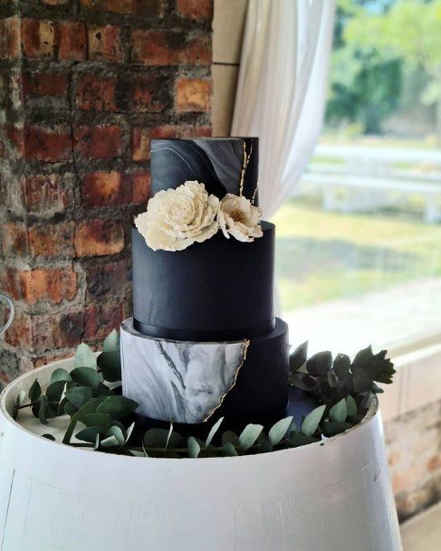 Lush Black Wedding Cake