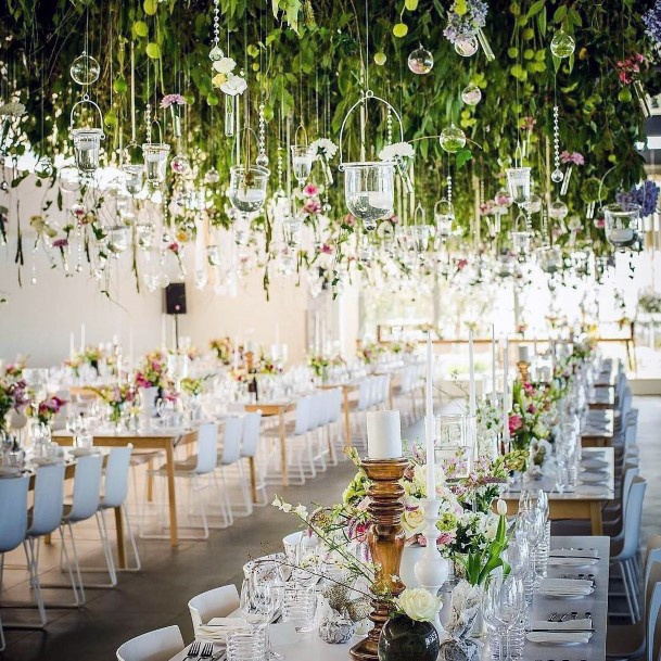 Lush Greens Wedding Ceiling Decorations