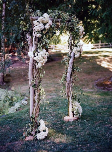 Lush White Floral Arbor Wedding Arch Ideas