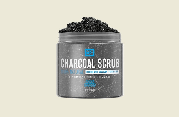 M3 Naturals Activated Charcoal Scrub Infused With Collagen And Stem Cell Body Scrub For Women