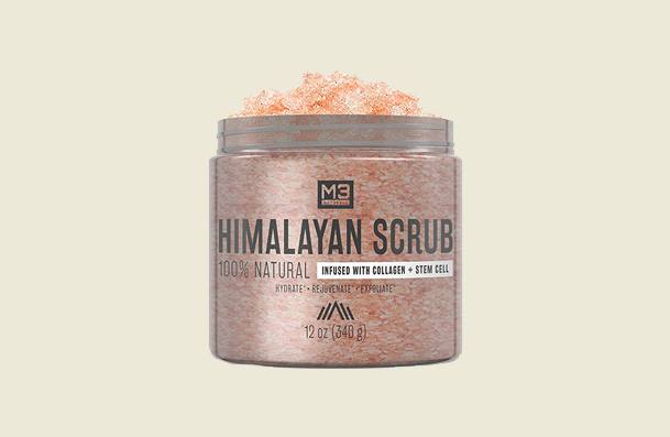 M3 Naturals Himalayan Salt Scrub Infused With Collagen And Stem Cells Body Scrub For Women