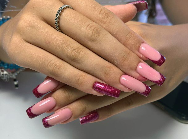 Magenta Womens Nail Ideas