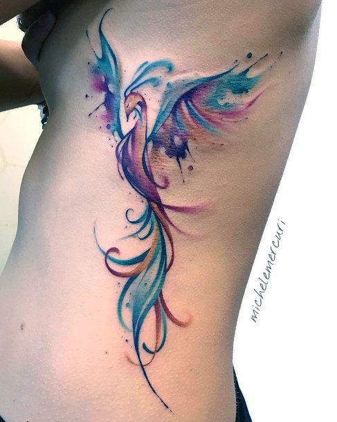 Magical Phoenix Tattoo Womens Torso