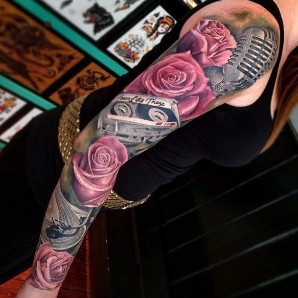 Magical Rose Tattoo Womens Arms