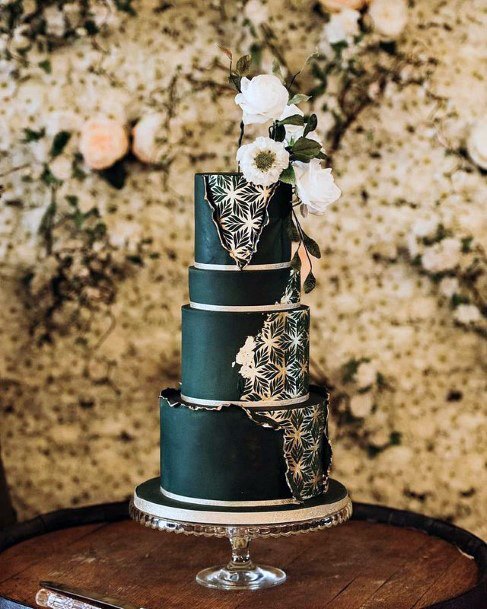 Magical Starlight Unique Black Wedding Cake