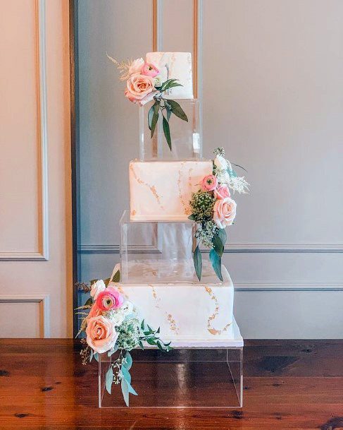 Magical Transparent Square Wedding Cake