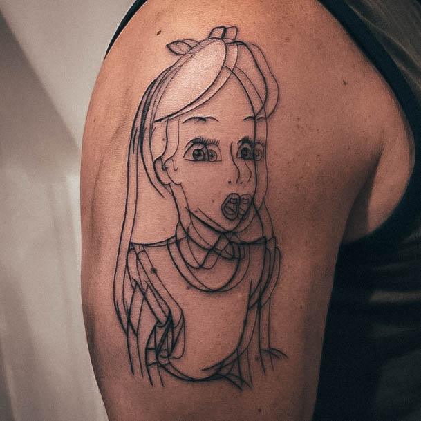 Magnificent Alice In Wonderland Tattoo For Girls