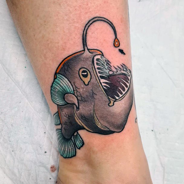 Magnificent Anglerfish Tattoo For Girls