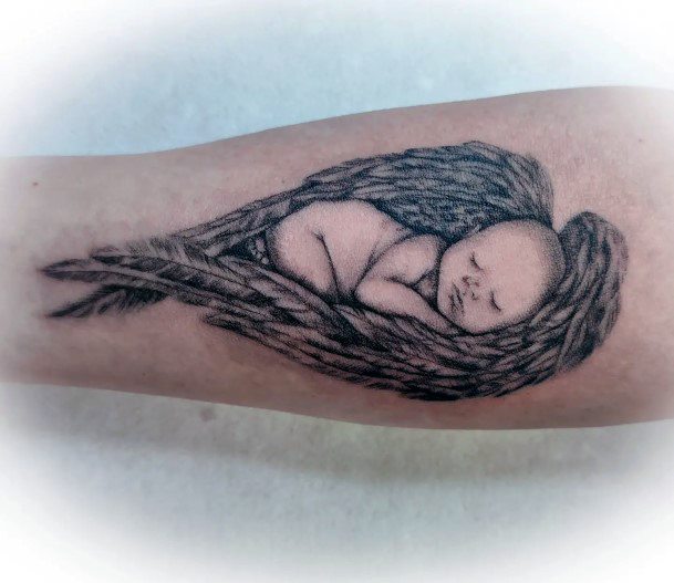 Magnificent Baby Angel Tattoo For Girls