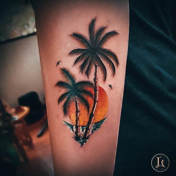 Magnificent Beach Tattoo For Girls