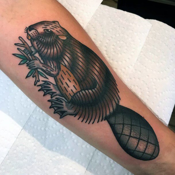 Magnificent Beaver Tattoo For Girls