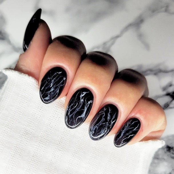 Magnificent Black And White Marble Nail For Girls