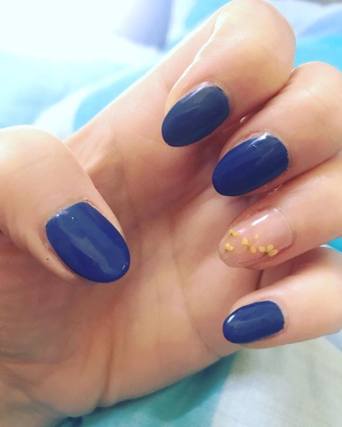 Magnificent Blue And Yellow Nail For Girls