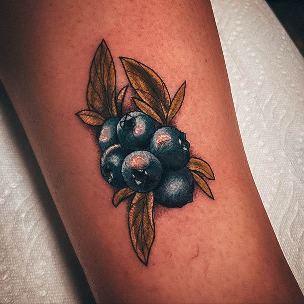 Magnificent Blueberry Tattoo For Girls