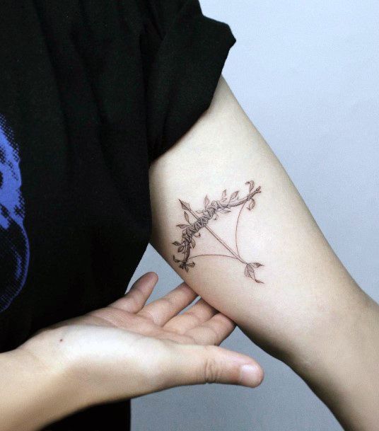 Magnificent Bow And Arrow Tattoo For Girls