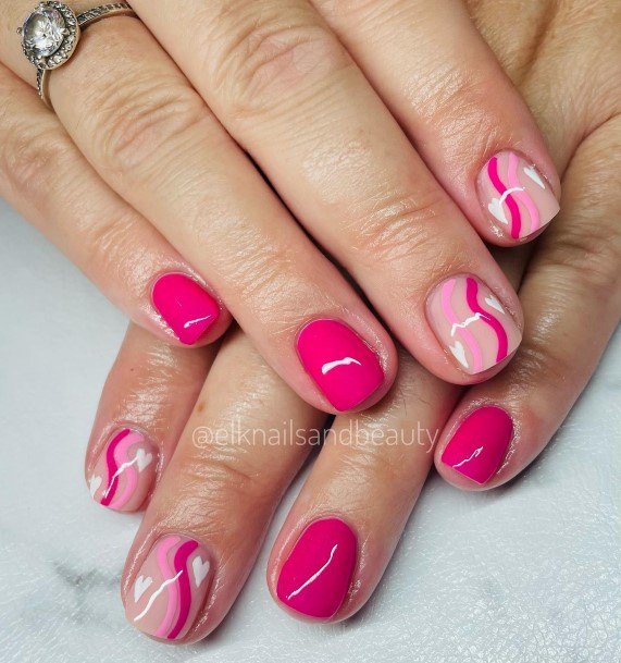 Magnificent Bright Pink Nail For Girls