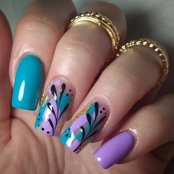 Magnificent Bright Purple Nail For Girls