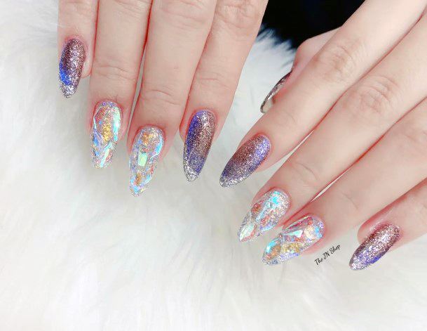 Magnificent Broken Shattered Glass Fingernails For Girls