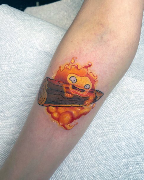 Magnificent Calcifer Tattoo For Girls