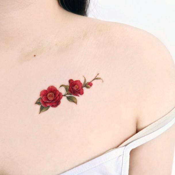 Magnificent Camellia Tattoo For Girls