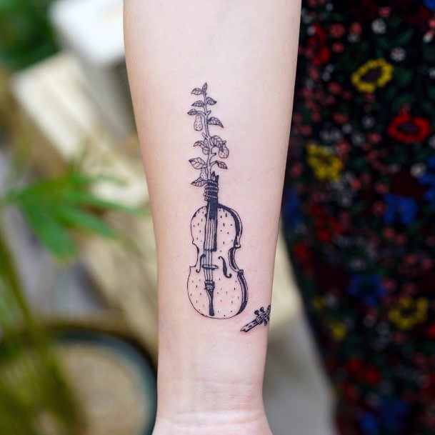 Magnificent Cello Tattoo For Girls