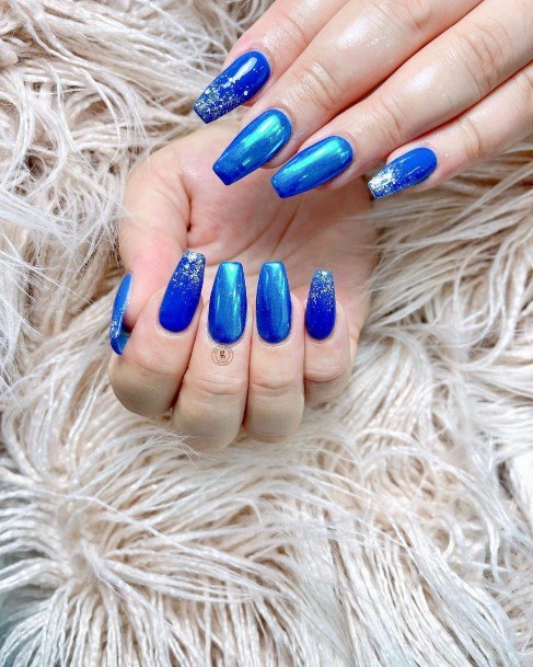Magnificent Clear Blue Nail For Girls