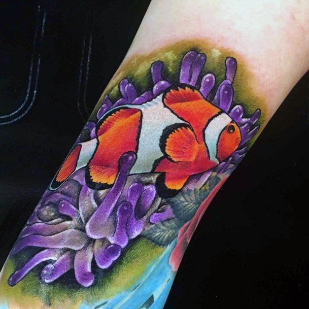 Magnificent Clown Fish Tattoo For Girls